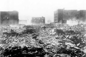 Hiroshima, Japan after dropping atom bomb 1945 – AP Photo/Files